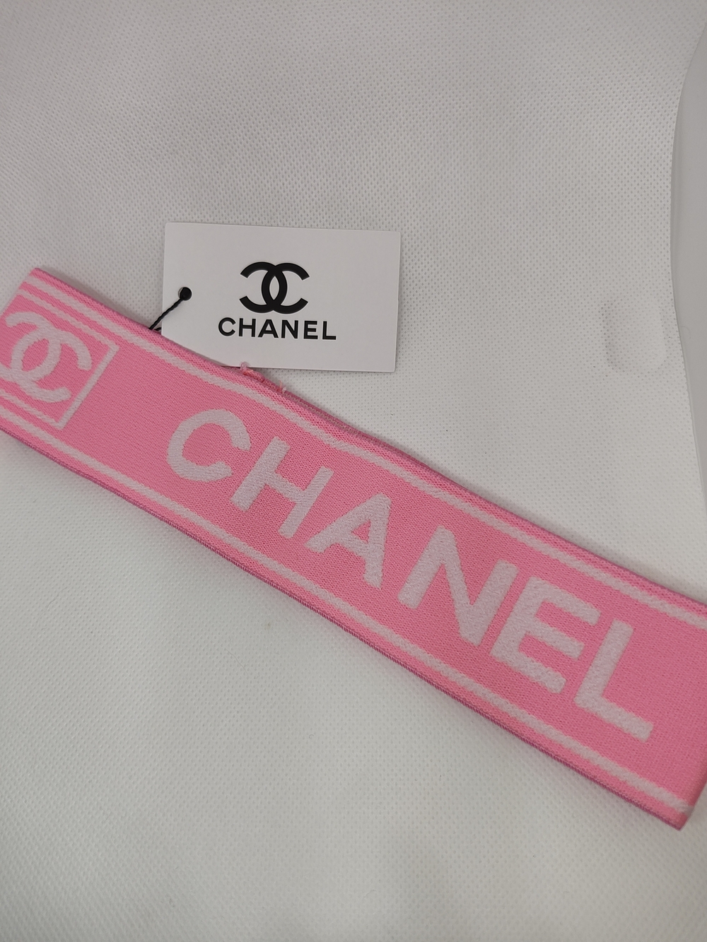 Pink & White Logo Elastic Headband